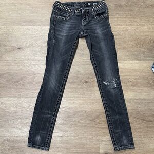 Miss Me Black Studded Skinny Jeans